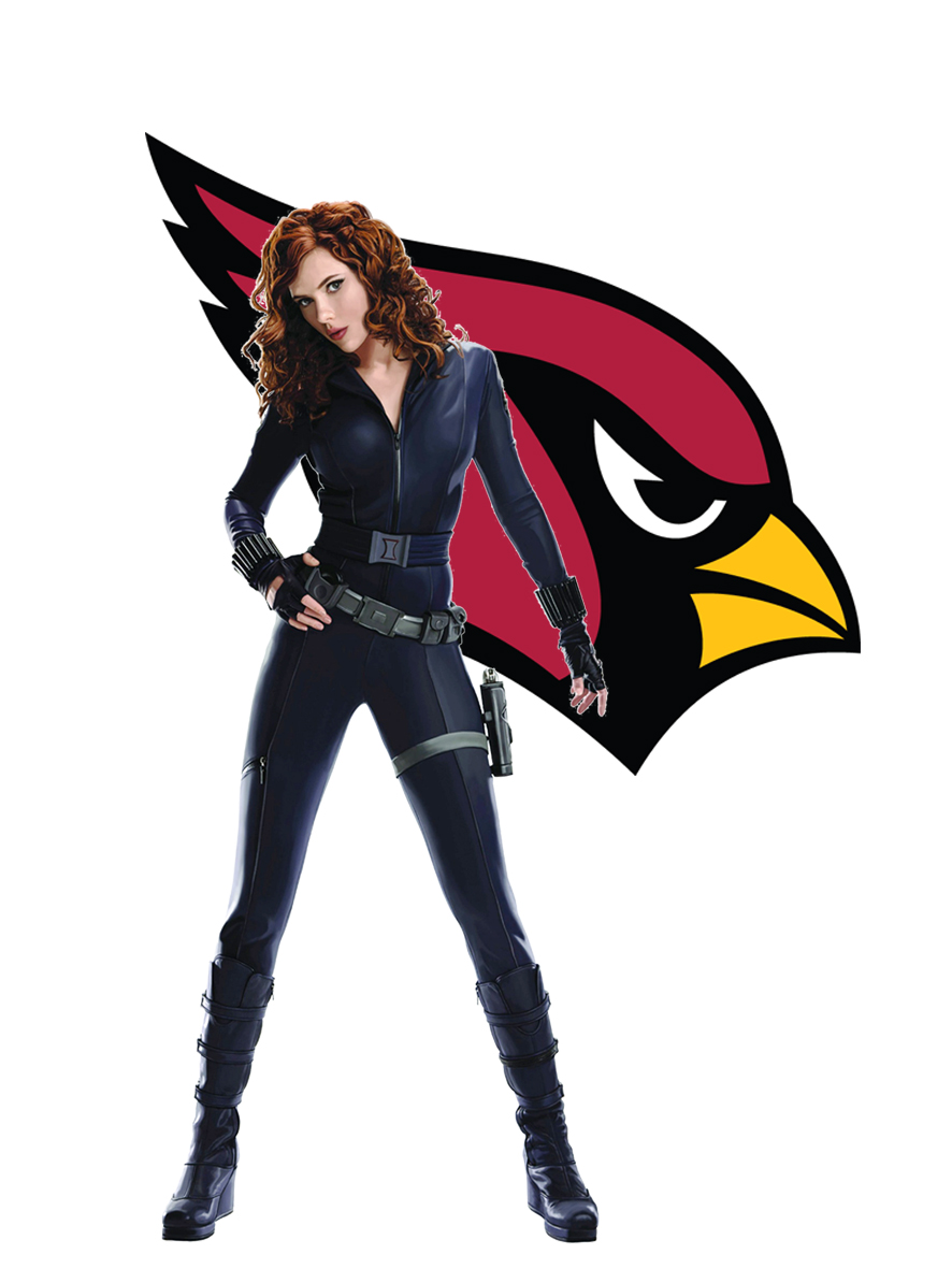 Arizona Cardinals Black Widow Logo vinyl decal